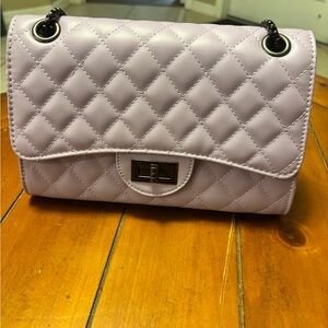 Quilted Lavender Chain Shoulder Bag
